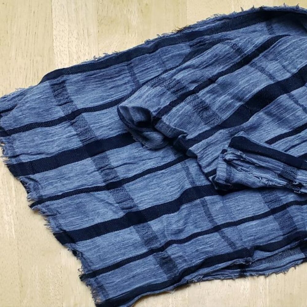 BRAD PITT WORLD WAR Z BLUE PLAID STYLE SCARF EX-LONG